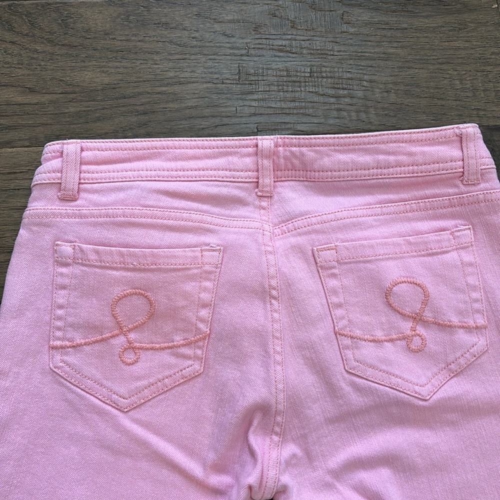 Lilly Pulitzer Pink Denim Cropped Pants Size 2 - Picture 6 of 6